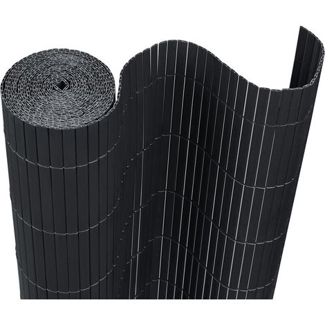 PVC-Zäune PVC Sichtschutzmatte Sichtschutz Zaun Sichtschutzzaun Balkonverkleidung Garten Windschutz Zaunblende, Anthrazit, 90x300cm, HENGMEI