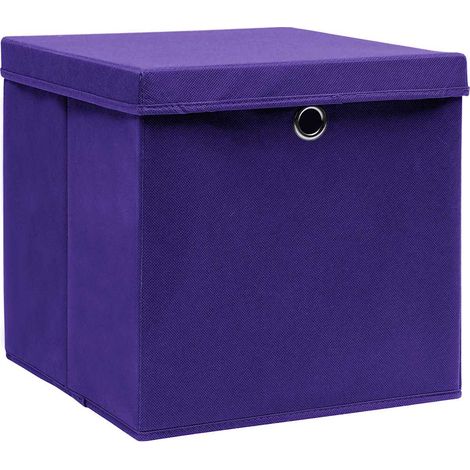 Maison Exclusive - Contenitori con Coperc10 pz 28x28x28 cm Viola