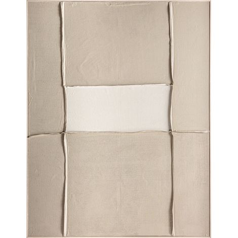 Toile abstraite beige en relief - beige et tons bruns (1/3)