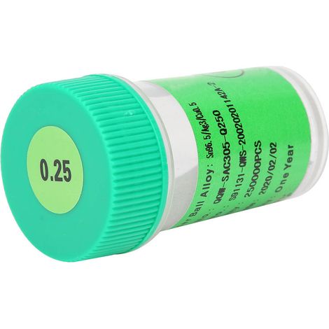 Billes de soudure sans plomb en étain, sphère 250K, pour la réparation et le reballing de cartes PCB, 0,25 mm