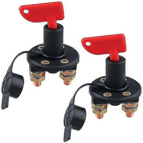 pièces Isolateur de déconnexion de batterie anti-fuite professionnel Interrupteur principal coupe-circuit pour véhicules marins, bateaux et voitures (noir et rouge) ( ) (1/3)