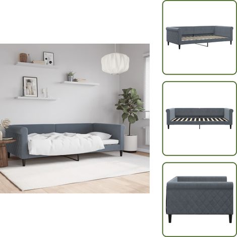 Sofá cama con respaldo - vidaXL Sofá cama sin colchón terciopelo gris oscuro 100x200 cm - Sofá cama con espuma