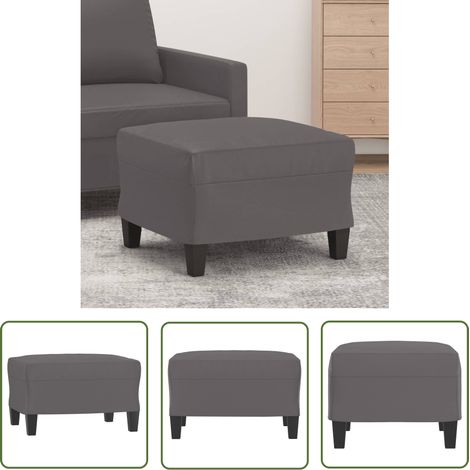 The Living Store Fußhocker Grau 60x50x41 cm Kunstleder - Sitzsack - Hocker - Fußhocker - Lounge Chair - Grau (1/5)