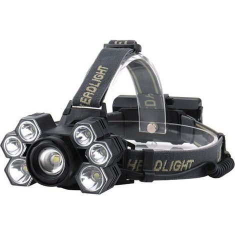 Lampe frontale puissante rechargeable par USB, lampe frontale à 7 LED, lampe torche frontale, lampe torche, lanterne étanche (1/5)