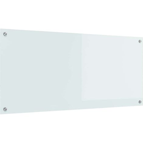 Kitchen Backsplash White 110 x 50 x 0.6 cm Tempered Glass vidaXL