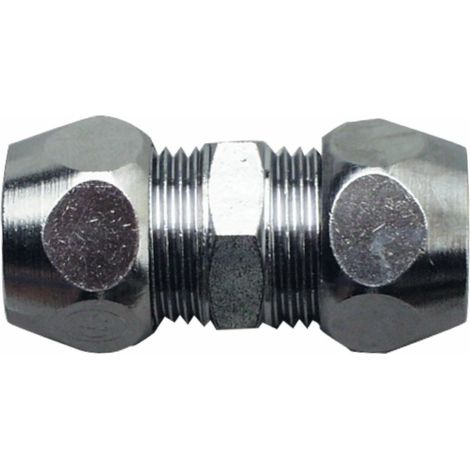 RACCORDO A DOPPIA COMPRESSIONE - CON FILETTATURA INTERNA ED ESTERNA 3/8 IG-AG, Ø8MM - IN OTTONE CROMATO