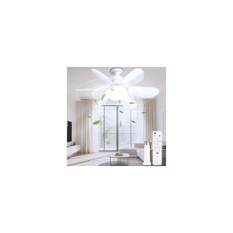 Ventilateur de Plafond avec Éclairage et Télécommande, 3 Vitesses, Éclairage LED 50CM avec Protection d'Urgence, Réglable, Minuteur, 3000K-6500K Silencieux Idéal pour Salon ou Chambre -