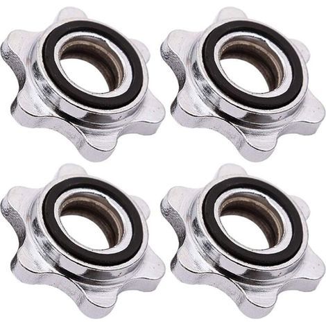Colliers Barbell Spinlock Vis Pince Haltère Spinlock Vis Pince Haltère Bague de Serrage Haltères Fixation sur Barre Barbell Paire de Collier de Serrage Convient pour Haltère Haltérophilie (4 Pièces) (1/5)