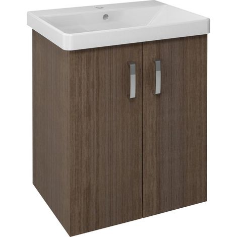 THEIA Meuble sous-vasque 2 portes 56,4x70x44,2cm, Pin Rustique