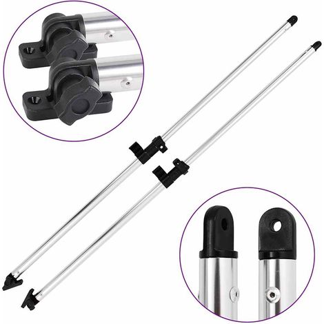 vidaXL Postes de soporte de toldos bimini para barcos 2 uds aluminio (1/2)