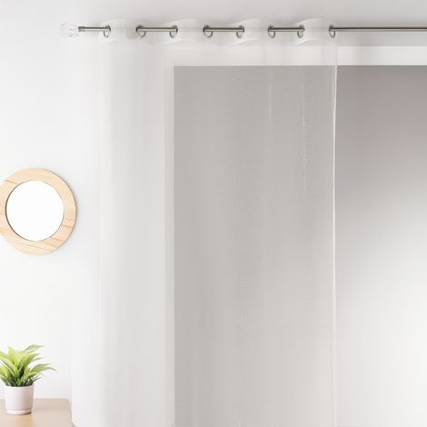 Voilage uni en maille filet Ivoire 140x260 cm