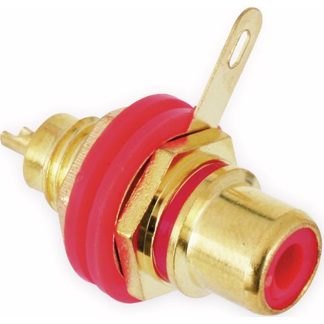 GOOBAY Prise RCA encastrable, rouge, 8 mm