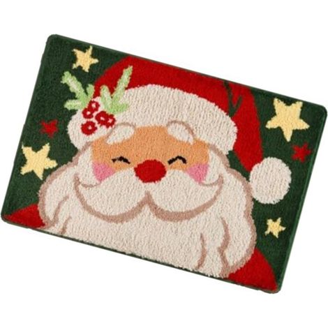 Weihnachtliche Fußmatte, wasserdicht und rutschfest, mit Weihnachtsmann-Motiv, 80 cm x 50 cm (1/5)
