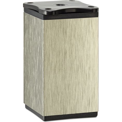 Möbelfuß DAK II 40 x 40 mm Höhe 80 mm Edelstahloptik höhenverstellbar (1/2)