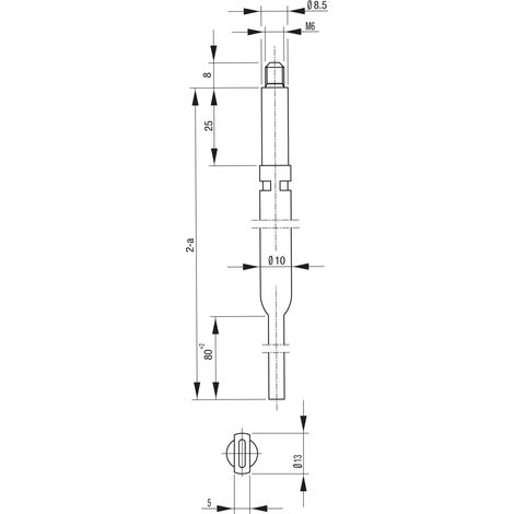 BKS Treibriegelstange 9006, 966 mm, für Planet Türdichter, unten, verzinkt