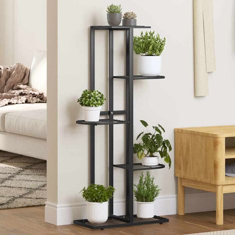 336110 5-Floor Flower Stand 43x22x98 cm Black Metal vidaXL