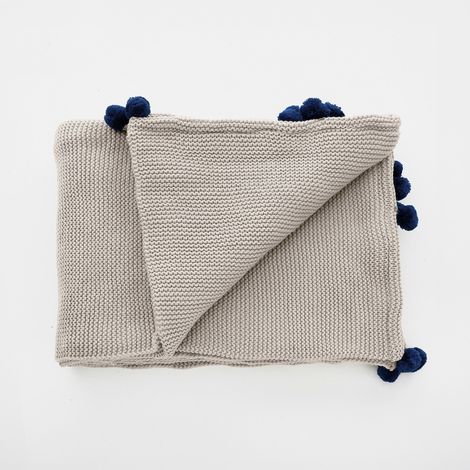 Manta para sofá de acrílico trenzado Plaid Cozy - Beige (1/3)