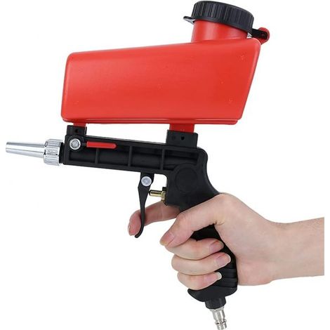 PISTOLA SABBIATRICE con SERBATOIO ARIA COMPRESSA PNEUMATICA UGELLO IN ACCIAIO