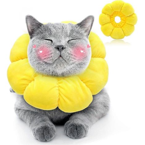 Collier ajustable pour chat, collier anti-léchage, collier de protection post-opératoire pour chat, collier de convalescence pour animaux de compagnie, convient au tour de tête [jkw] (1/5)