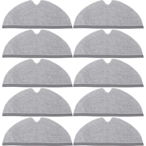 10 Serpillères, Microfibre Lavable, Forte Absorption, Pour Aspirateur Roborock S4 S5 S6 Q5 Q7 Q8 (1/5)