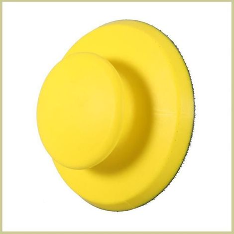 1 Bloc de ponçage manuel, Mousse PU, Diamètre 125 mm, Fond velcro, Léger 67 g, Pour bois et automobile (1/4)