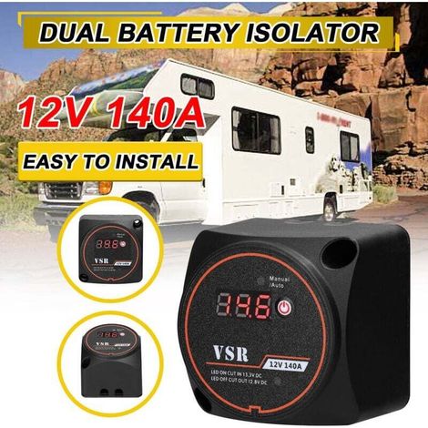 Isolateur de batterie double intelligent avec voltmètre numérique, relais sensible à la tension VSR pour VTT, UTV, bateau, camping-car, camping-car, SUV à 5 roues (1/4)