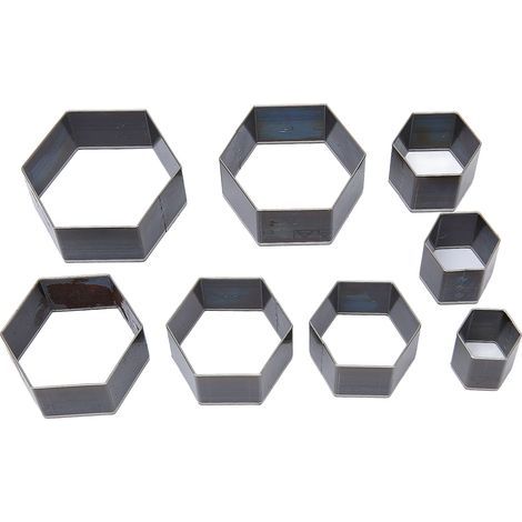 8 pièces Emporte-pièce Hexagonal en Acier Carbone pour Cuir et Bijoux DIY - Découpe Précise et Durable (1/5)