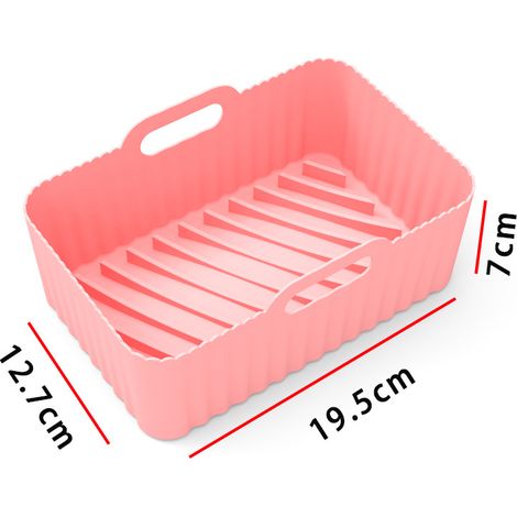 poêle à frire double poêle à gel de silice accessoires de poêle à frire à air tampon de gel de silice(rose) (1/2)