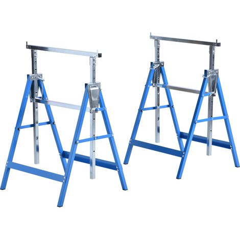 Set mit 2 verstellbaren, teleskopierbaren Klappböcken 80-130 cm blau