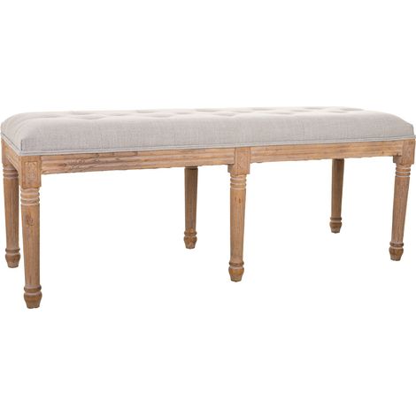 Banqueta de madera gris 122x41x48 cm (1/5)