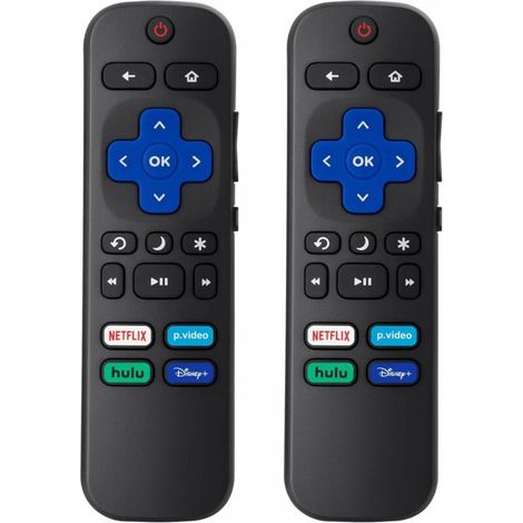 Téléote de remplacement compatible TV, adapté à TCL ROKU / HISENSE ROKU / ONN ROKU deux pièces (1/4)