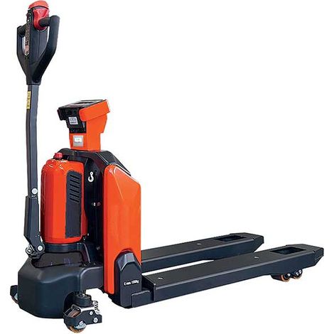 Elektro-Hubwagen mit Standard-Gabeln 1150 x 540 mm – Leistungsstarker Lithium-Akku – Präzise Waage und Drucker – Tragkraft 1500 kg - PTE15NSCIMP