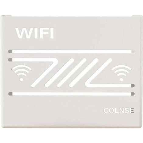Boîte de rangement murale pour routeur Wi-Fi - Étagère murale décorative - Décoration murale - Multifonction pour routeur - Organisateur de câbles - Blanc (1/3)