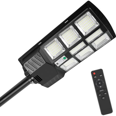 300W Réverbère Solaire Lampadaire avec détecteur de mouvement Applique murale LED Lampe de rue solaire (1/5)