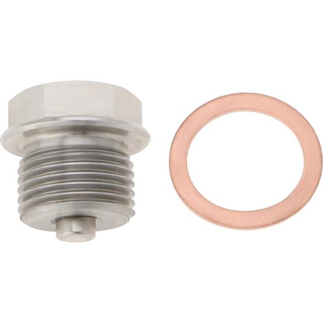 Magnetische Ölablassschraube M18 x 1,5 mm aus Edelstahl mit Kupfer-Dichtring für die meisten Autos und Motorräder. (1/5)