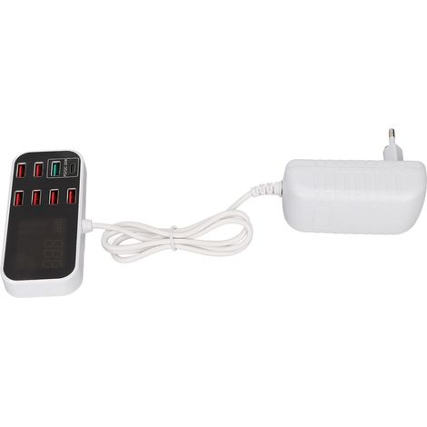 Station de charge USB multiple 8 ports 40W 8A PWM Anwintk‑A9D+, charge rapide pour smartphones et tablettes, prise EU 100‑240V, brancher et utiliser (1/5)