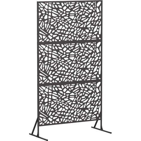 Écran de confidentialité 100 x 50 x 180 cm Acier Noir vidaXL