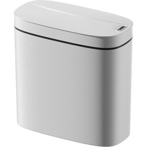 Poubelle automatique intelligente de 12 litres avec capteur de mouvement sans contact et système anti-effraction, pour salle de bain, toilettes et cuisine. (1/5)