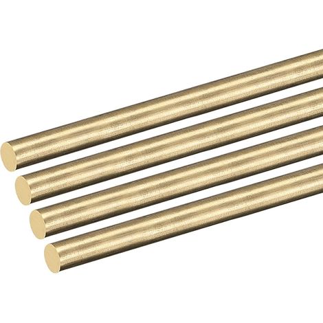 4Pack 5mm x 300mm, Brass Solid Round Rod, Brass Rod Tower Bar Stock for DIY Crafts (1/5)