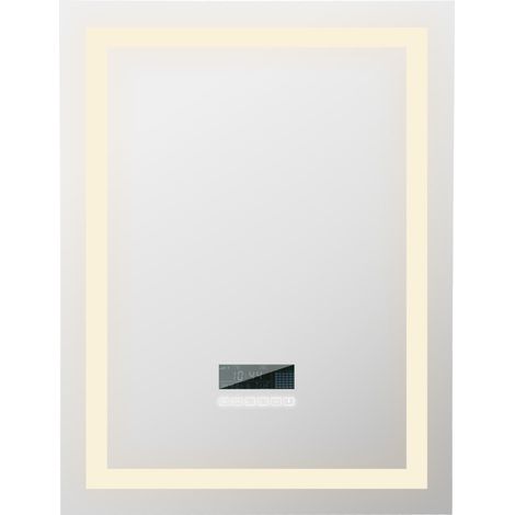 WYCTIN® Espejo de baño LED regulable  con Bluetooth antivaho  80×60 CM