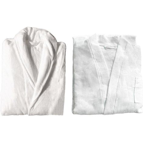 Peignoir kimono en coton de qualité hôtelière, épais, en polaire, brodé, en velours (1/5)