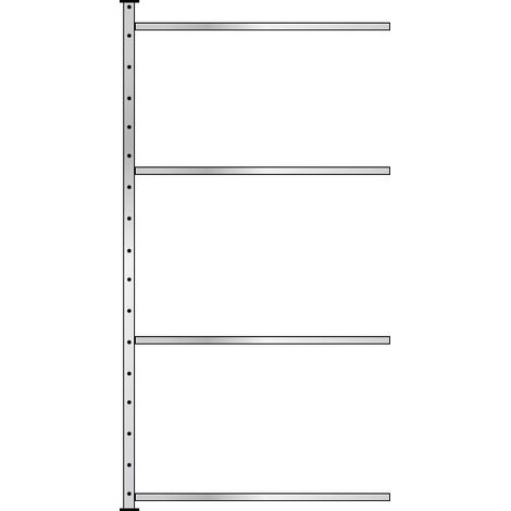 BRB Fachbodenregal mit 4 Böden, Stecksystem, glanzverzinkt, BxH 1070x2 mm (Anbauregal Tiefe 315 mm) (1/2)