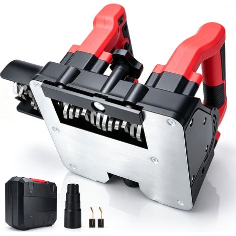 Raboteuse Murale Électrique 1600W 4000 tr/min à 6 Vitesses Réglables Fraiseuse à Béton avec Fraise Latérale pour Bords et Angles Profondeur de Rabotage 1‑4 mm Outil de Rénovation Murale pour Plâtre Ca (1/5)