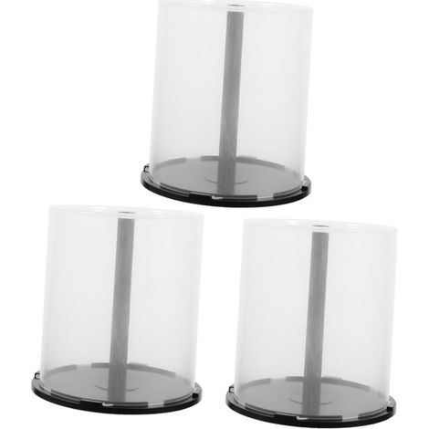 Set mit 3 transparenten Tabletts – Fassungsvermögen je 100 Discs, schwarze Spindel, Kunststoff, multifunktional