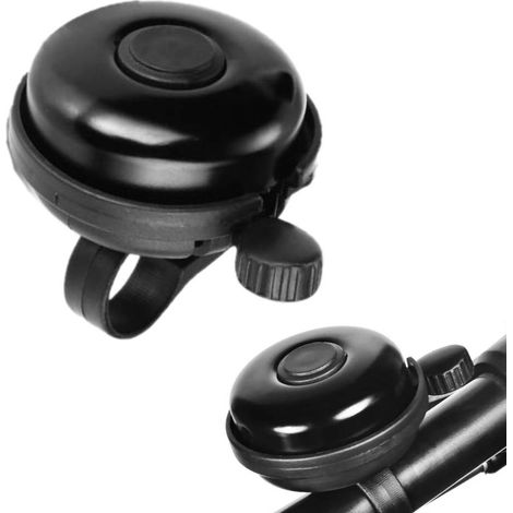 Campanello per bicicletta in alluminio nero, rumoroso, 45 mm (1/3)