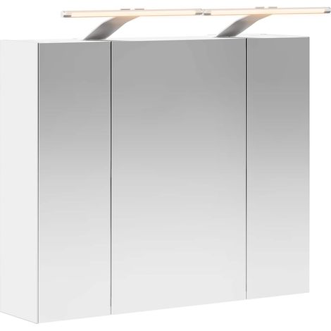 Maison Exclusive - Badezimmerspiegelschrank Weiß 60 x 14,5 x 50 c