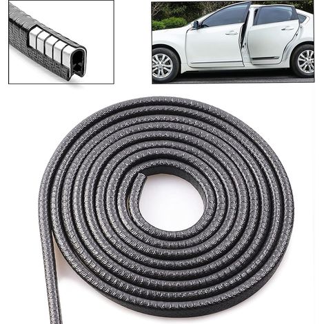 Car Door Rubber Seal 5M Rubber Anti-collision Strip Car Door Edge Protector Car Door Protector for Car Door Trunk Lid Edge Strip - Black (1/5)