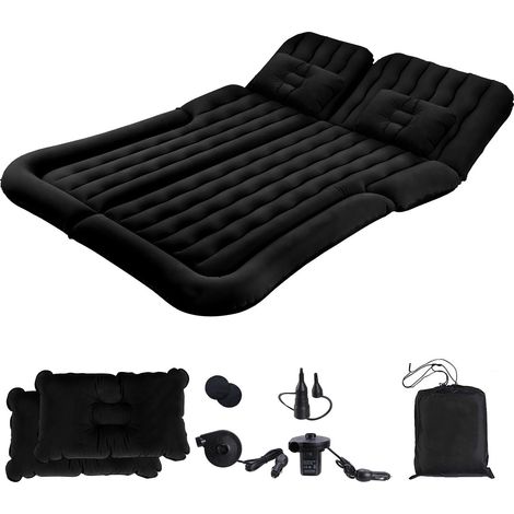 Wolketon Matelas Gonflable Voiture - Pour SUV et camping - Matelas gonflables Portable pour Voiture - Gonflable pliable - avec pompe et 2 oreillers - Noir