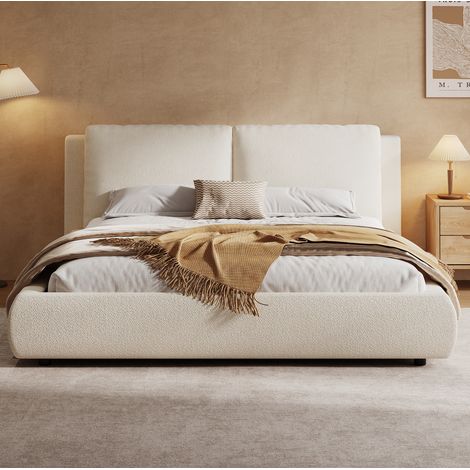 lit adulte lit coffre rangement 180x200 bouclé OKMYHOME (1/5)