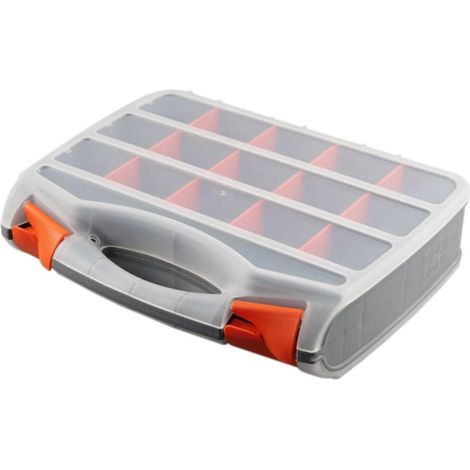Boîte De Rangement Double Face Plastique Portable avec Séparateurs Ajustables pour Composants Électroniques Et Petits Objets (1/5)